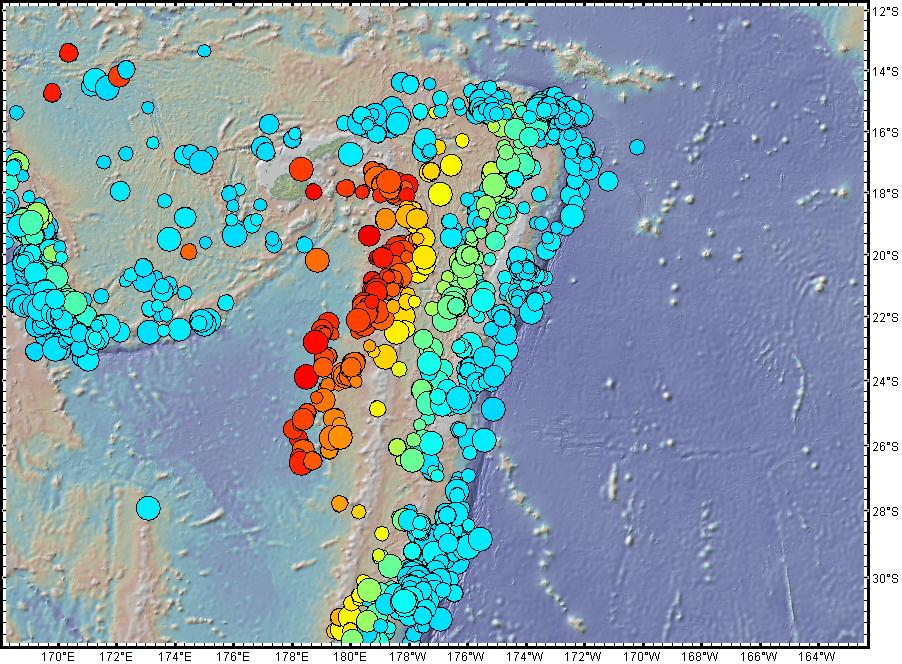 Tonga Trench Earthquakes